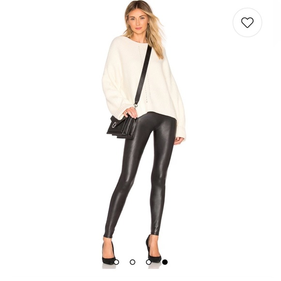 SPANX Women's Black Croc Embossed Faux Leather Leggings Size M - Picture 5 of 11